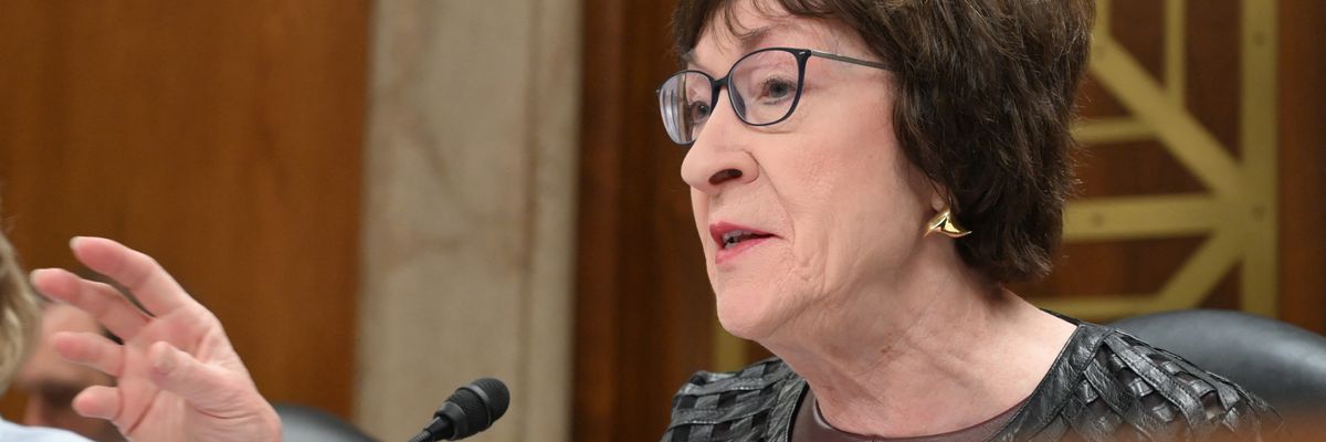 Susan Collins speaks in Senate. 